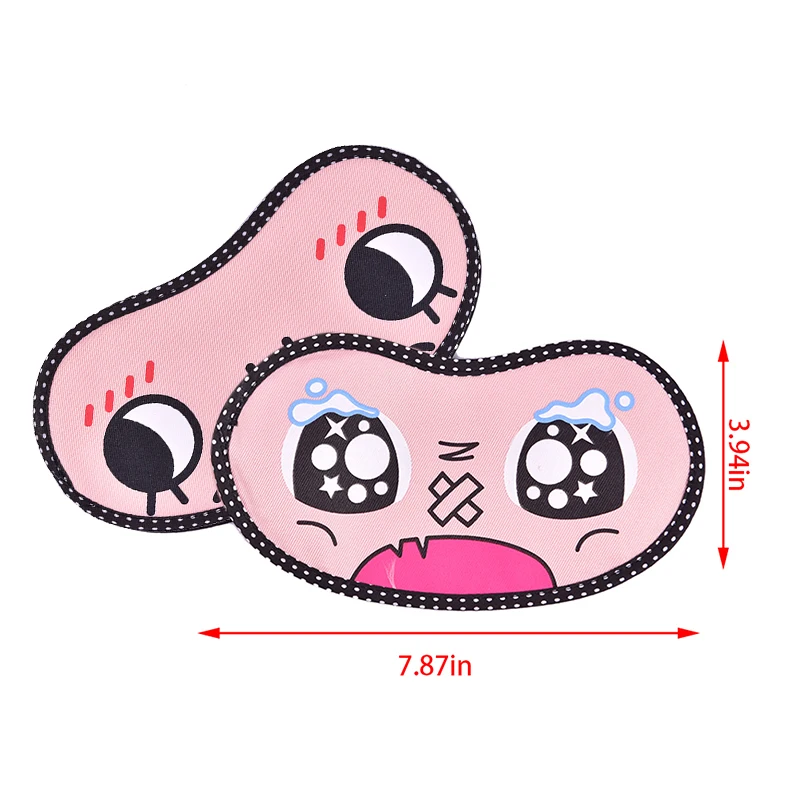 Color: Blue - Cute Cotton Cartoon Eye Cover Sleeping Mask Creative Eyepatch Sleep Mask Travel Relax Eye Band Sleeping Aid Kids Blindfold