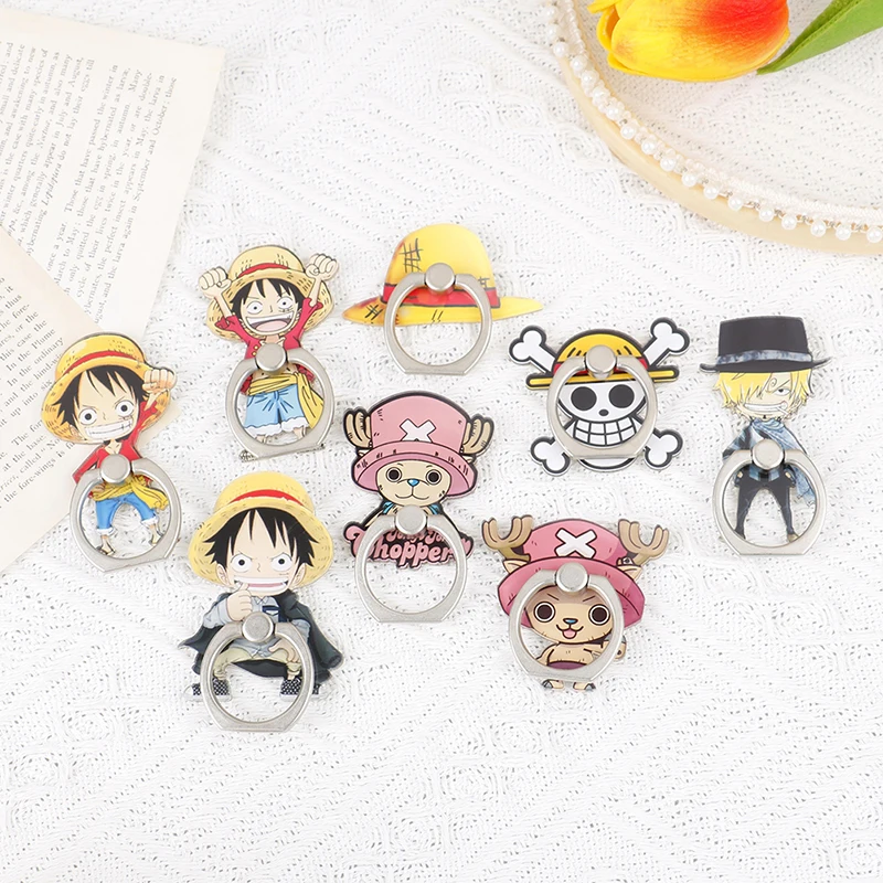 Color: Green - Anime One Piece Mobile Phone Stand Holder Finger Ring Chopper Luffy Phone Ring Buckle Bracket For IPhone Huawei Xiaomi All Phone