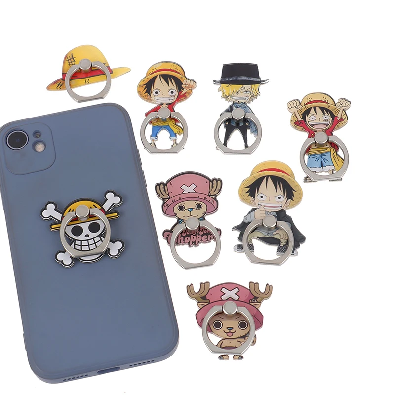Color: Green - Anime One Piece Mobile Phone Stand Holder Finger Ring Chopper Luffy Phone Ring Buckle Bracket For IPhone Huawei Xiaomi All Phone