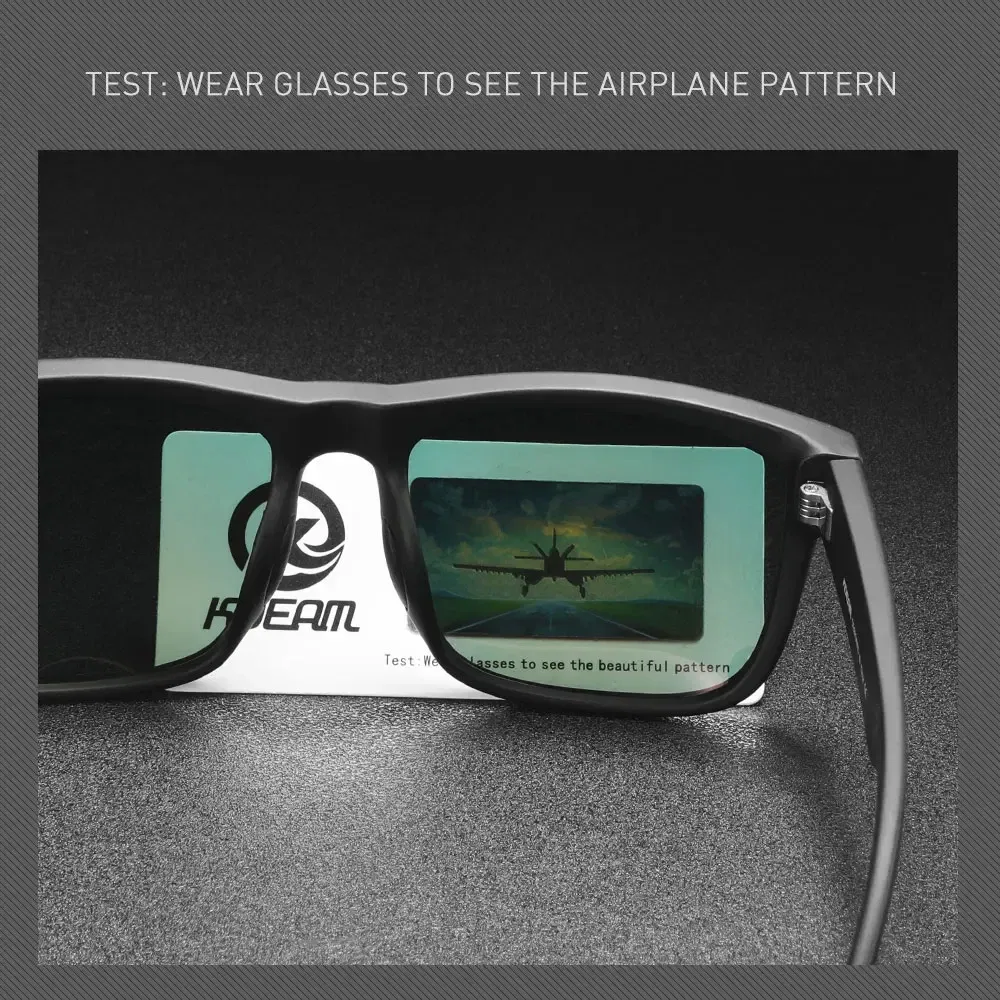 Lenses Color: black, Frame Color: black - 2024 KDEAM New Polarized Sunglasses For Men White Frame UV400 Protection Lens Black Driving Sun Glasses Fishing Eyewear