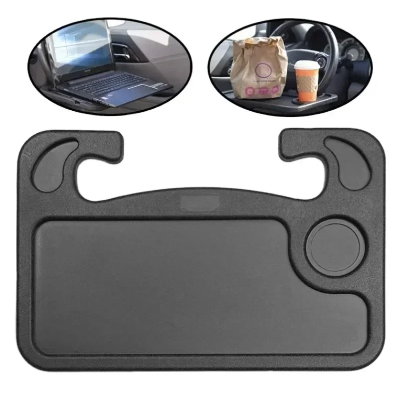 Color Name: WHITE - Steering Wheel Tray, Car Table Tray, Steering Wheel Desk for Laptop and Vehicle Seat Mount Notebook Laptop Eating Desk