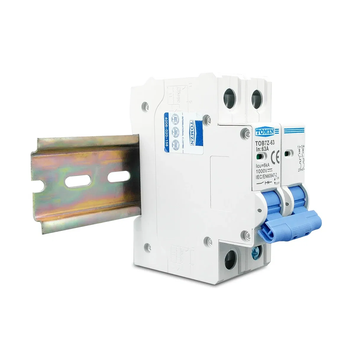 Rated Current: 6A - 2P DC 1000V Solar Mini Circuit Breaker 3A 6A 10A 16A 20A 25A 32A 40A 50A 63A DC MCB for PV System