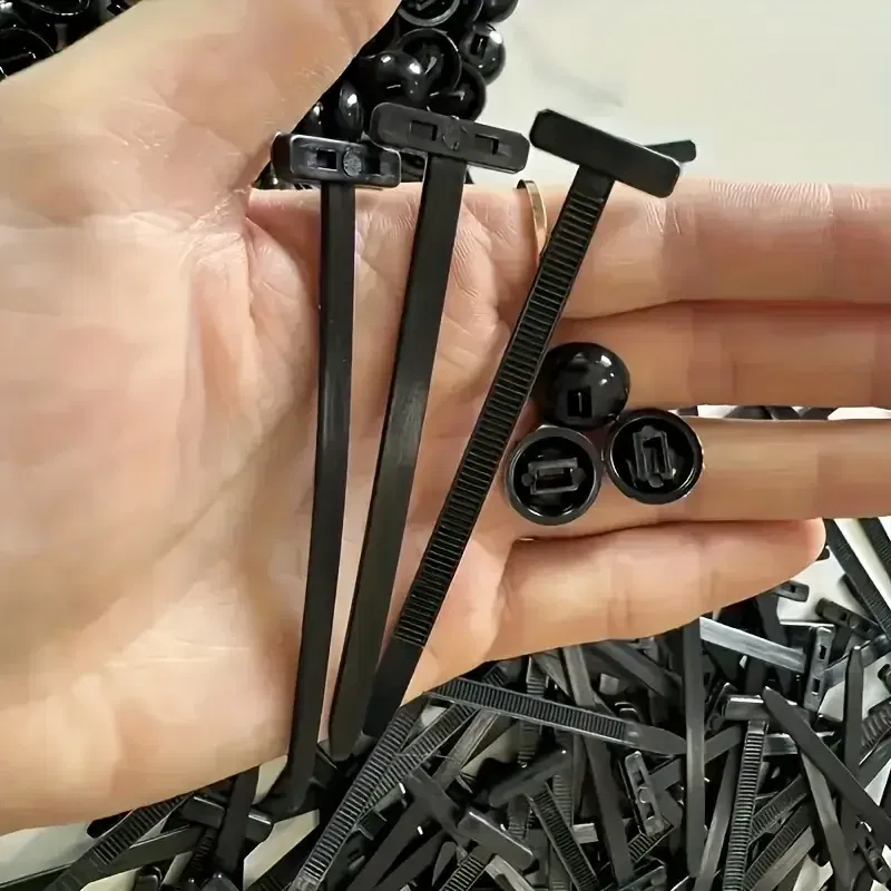 Color Name: WHITE - 600set Nylon Universal Cable Tie Buckle Heavy Duty Self-Locking Zip Ties Holder with Pin Fasteners Car Body UV Resistant Zipties