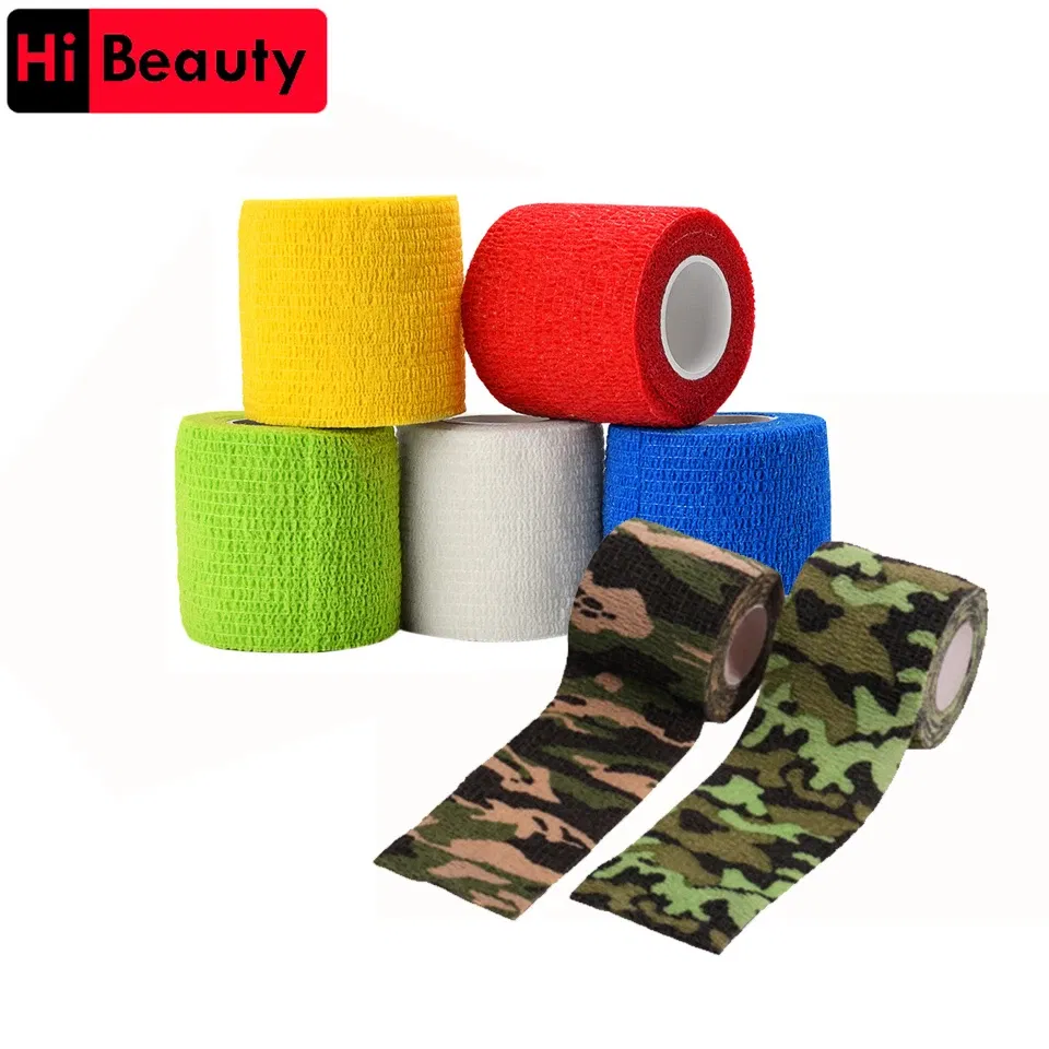 Color: NUDE - 1pc Disposable Self-adhesive Flex Elastic Bandage Tape For Tattoo Handle Grip Tube Wrap Elbow Sport Stick Accessories 5*450cm