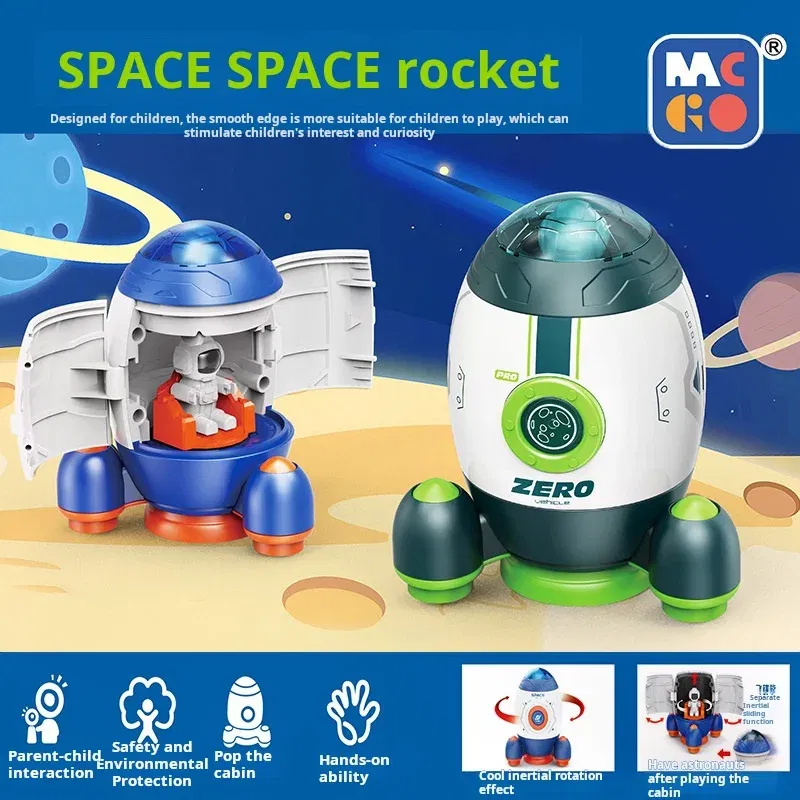 Color: WHITE - Children's Toy Car, Astronaut, Astronaut, Rocket Spacecraft, Detachable Boy Figurine Toy