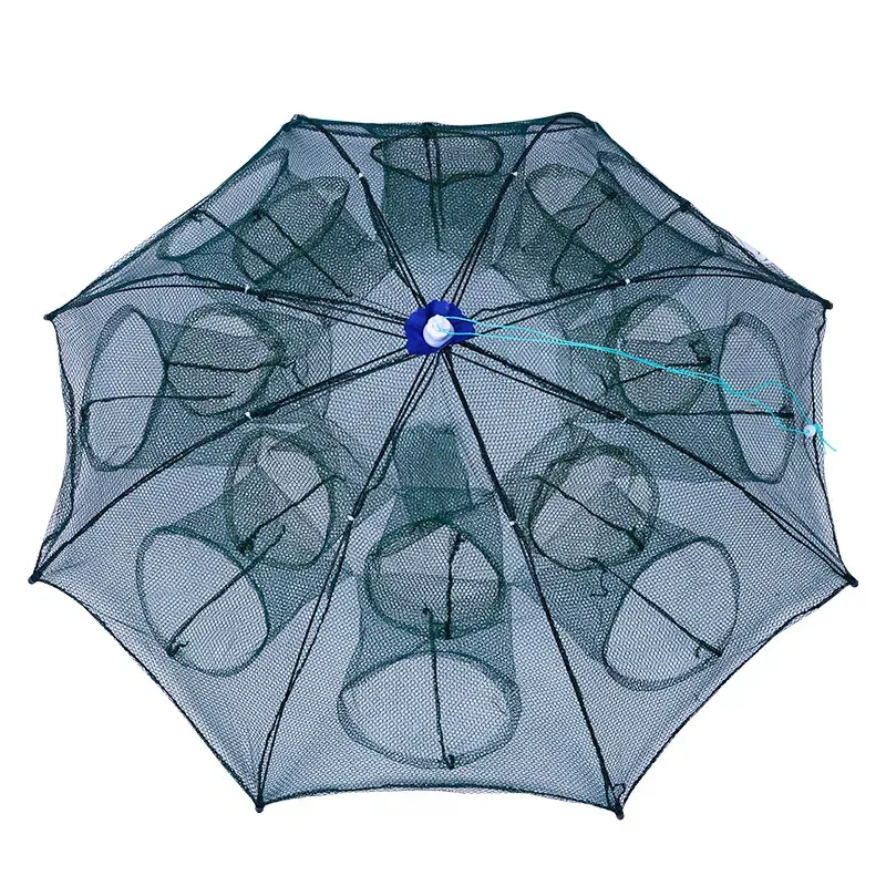 Color: Light Grey - Cyrusher Umbrella Net Shrimp Cage Fishing Net Fish Protection  Automatic Folding Fish Net Moving Kite Fishing Net Hand Cast Net