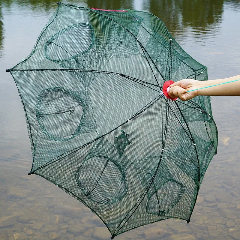 Color: Light Grey - Cyrusher Umbrella Net Shrimp Cage Fishing Net Fish Protection Automatic Folding Fish Net Moving Kite Fishing Net Hand Cast Net