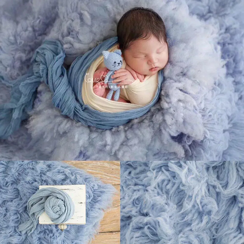 Photography for Newborn Props Accessories Pure Wool Mats Background 100% Greek Wool Blanket Studio Photo Plush Blanket 90x150cm