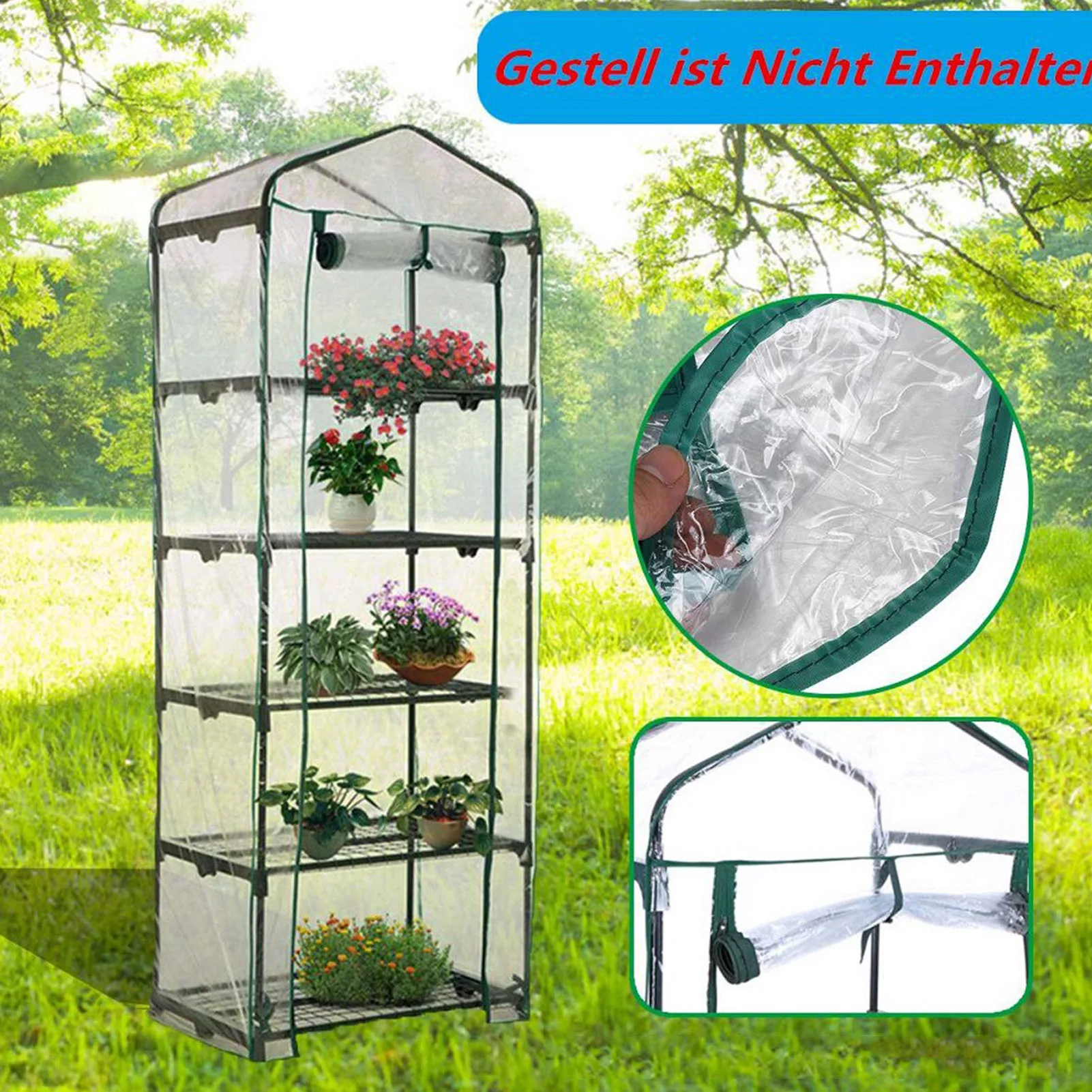 Size: XXL, Ships From: france - 4-layer / 5-layer Greenhouse Cover 100% Waterproof And UV Resistant Transparent Rainproof PVC Cover Gardening Greenhouse Cover