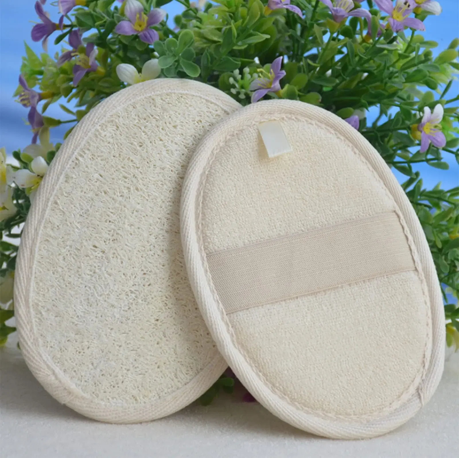 Color: PURPLE - Bath Sponge Natural Exfoliating Loofah Sponge Scrubber Body Backwash Belt Back Exfoliator Strap Bath Accessories