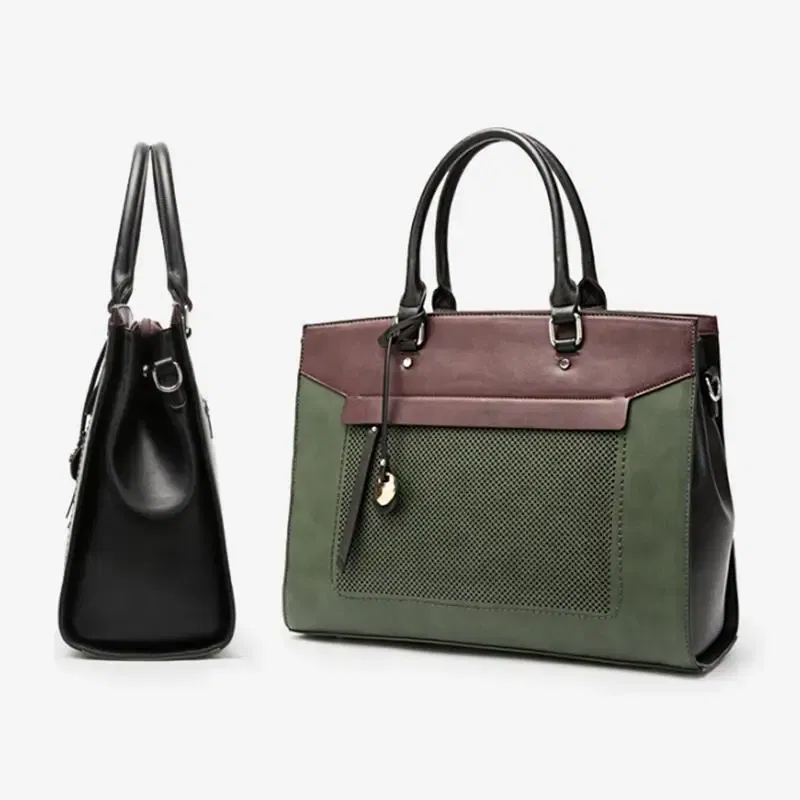 OYIXINGER Leather Briefcase Women Business Laptop Shoulder Bags For 13 inch MacBook Hp Acer Dell Fashion Top-handle Bag Ladies