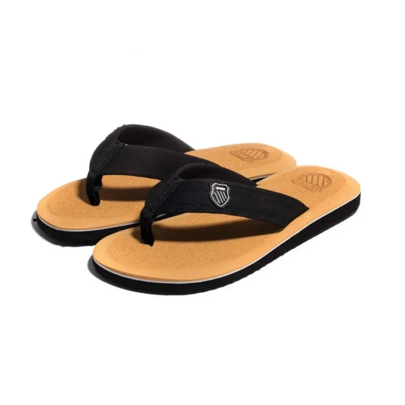 Color: GRAY, Shoe Size: 40 - 2024 New Shoes Men Summer Men Flip Flops High Quality Beach Sandals Anti-slip Zapatos Hombre Casual Shoes Man Slippers