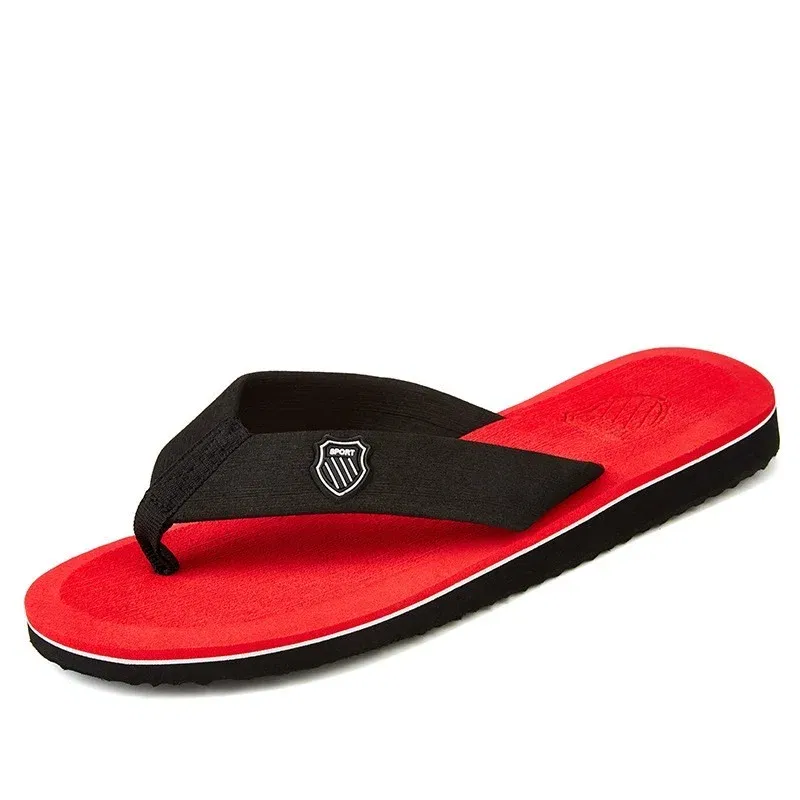 Color: GRAY, Shoe Size: 40 - 2024 New Shoes Men Summer Men Flip Flops High Quality Beach Sandals Anti-slip Zapatos Hombre Casual Shoes Man Slippers