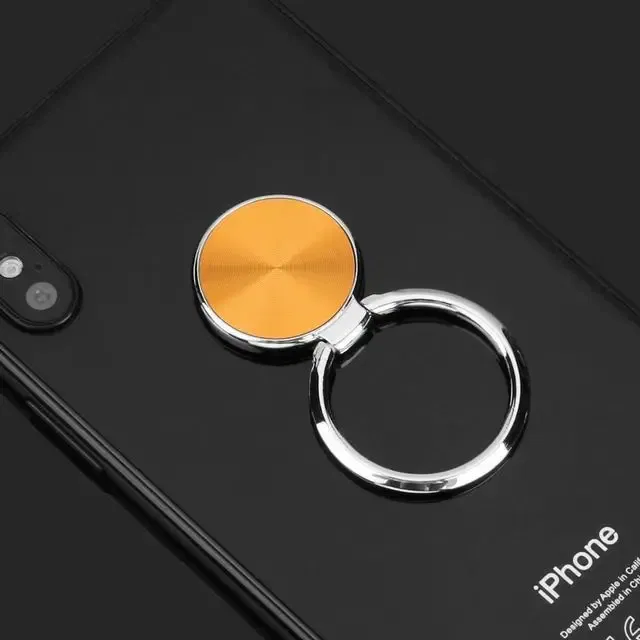 Color: Silver - CD Pattern Ultra-thin Mobile Phone Ring Buckle Holder 360 Degree New Round Mobile Phone Holder Magnetic Car Ring Buckle