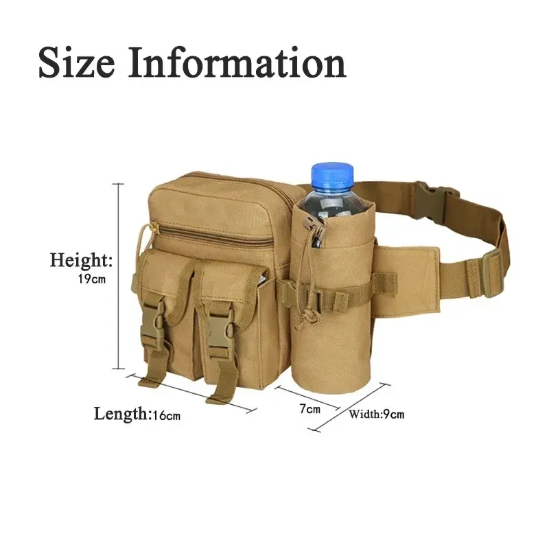 Color: black - Men's Tactical Casual Fanny Waterproof Pouch Waist Bag Packs Outdoor Military Bag