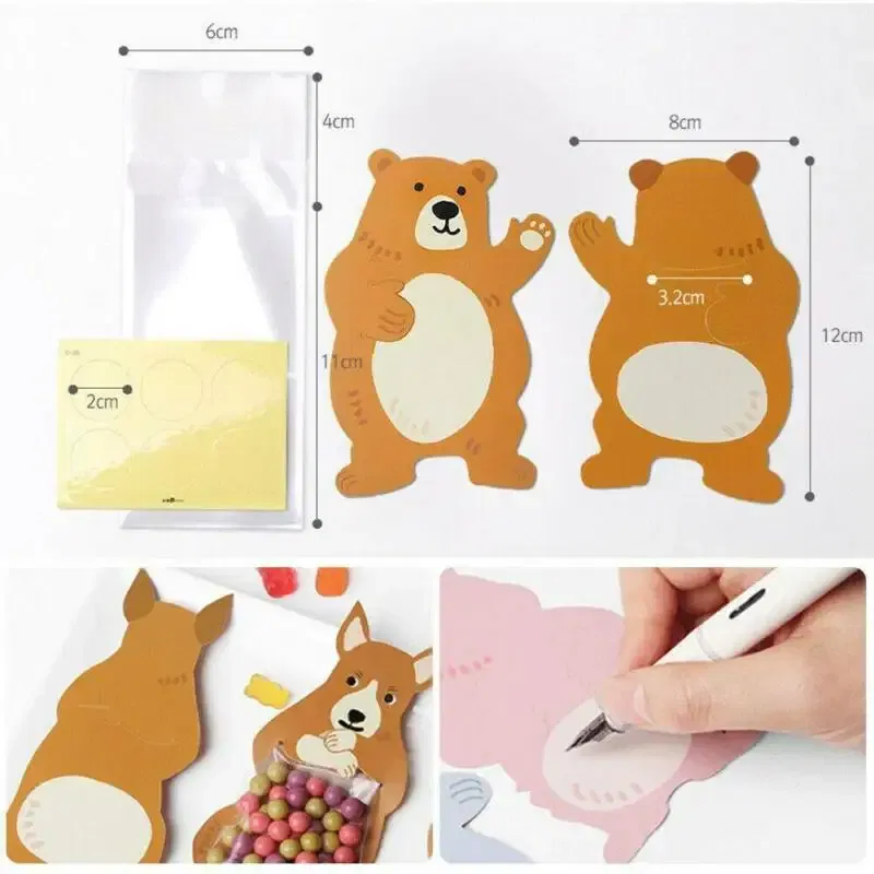 Color: Fluorescence Yellow, Gift Box Size: Other - 10pcs/lot Animal Cute Gift Bags Candy Bags Baby Shower Birthday Party Cookie Bags Bear Candy Box Greeting Cards Popular Rabbit