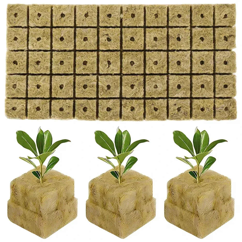 Color: Red - Stonewool Hydroponic Grow Media Cubes Plant Cube Soilless Substrate Seeded Planting Spong Plug Seedling Block Garden Tools