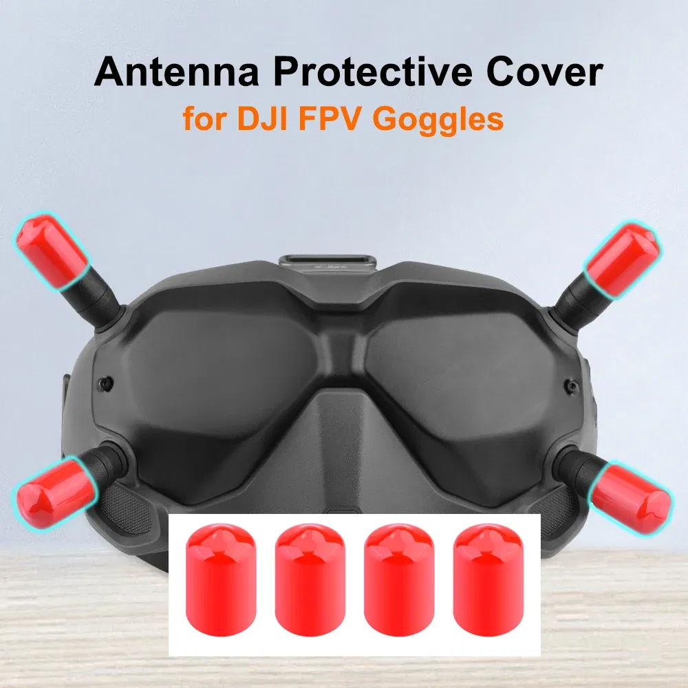 Color: Light Grey - Silicagel Antenna Protective Cover for DJI FPV Goggles Antenna Anti-collision Anti-scratch Protective Case Drone Accessory