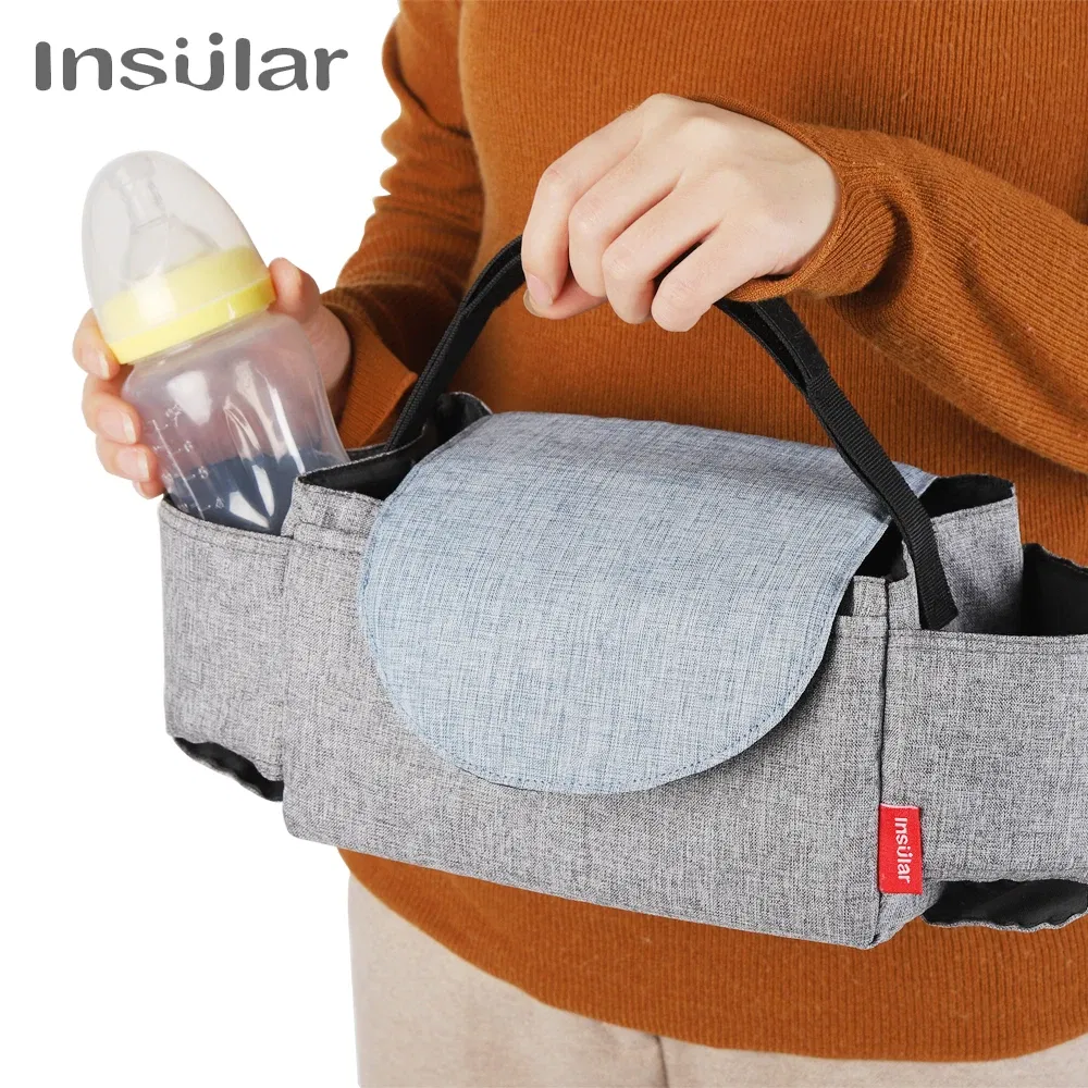Color: Pink - Insular Diaper Bag Baby Milk Bottle Insulation Bags Mummy Storage Bag For Baby Stuff Collection Stroller Accessories Baby Care