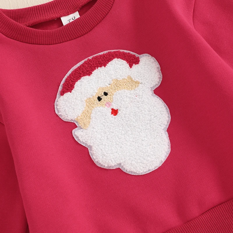 Color: Red, Kid Size: 12M, Ships From: CHINA - 2024-09-12 Lioraitiin Toddler Baby Boys Christmas Outfits Long Sleeve Santa Embroidery Sweatshirt and Pocket Pants Clothes Set