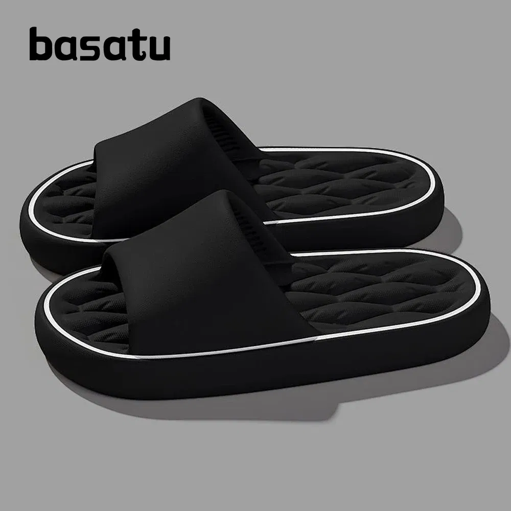 Color: Blue, Shoe Size: 36-37, Ships From: CHINA - BASATU Fashion Summer Cartoon Home Shoes Non-slip Soft Slides Lithe Comfort Sandals Men Women Couple Slippers Trendy Slippers