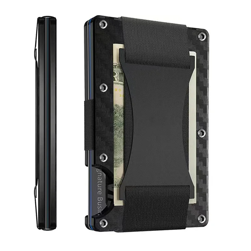 Color: WHITE, Ships From: CHINA - Forged Carbon Fiber Mini Slim Wallet case organizer for Men Cartera Tarjetero Hombre Cashback Credit Card Holder Luxury gift