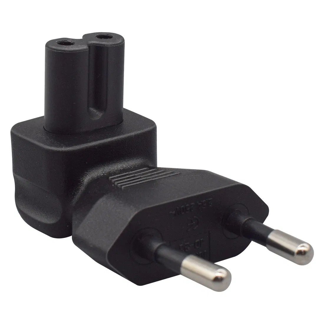 JORINDO EU TO IEC320 C7 conversion plug, European 2 Pin Male plug to IEC 320 C7 RIght Angle AC adapter