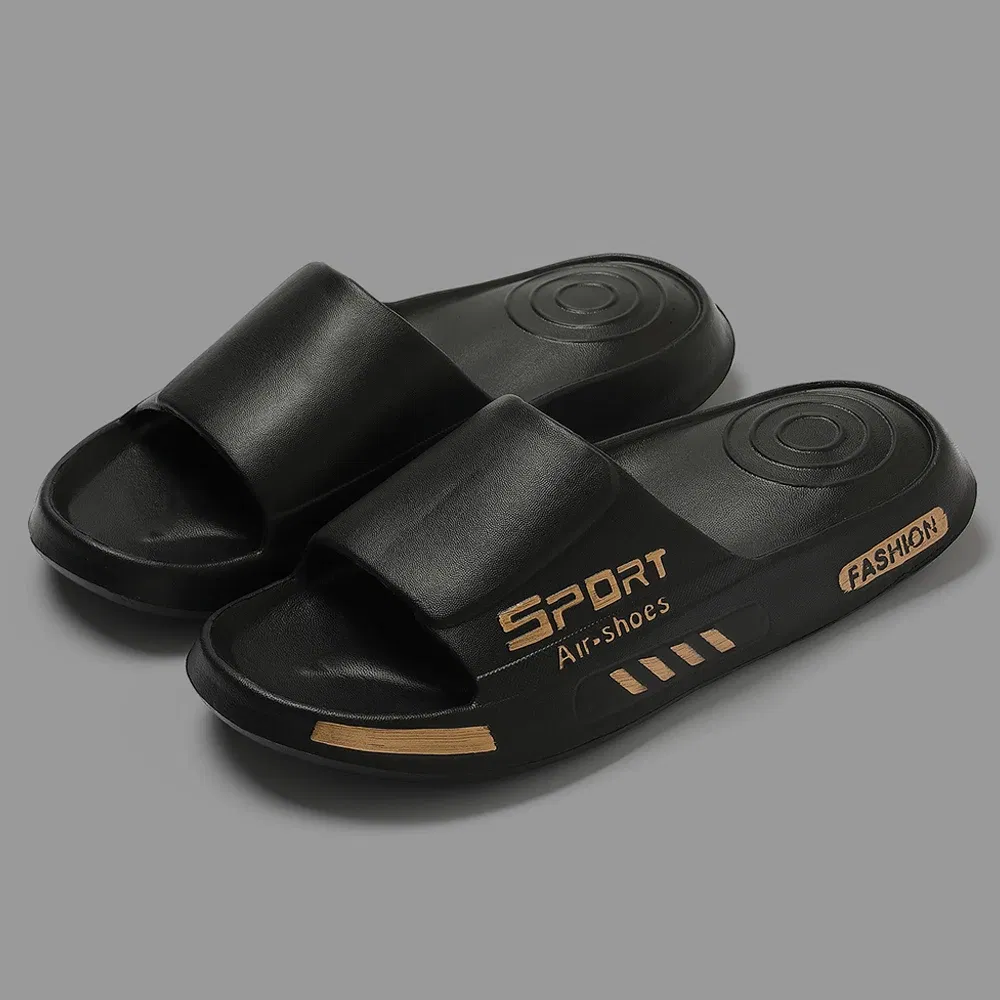 Color: SKY BLUE, Shoe Size: 46-47, Ships From: CHINA - BASATU Fashion Men's Slippers PVC Soft Sole Non-slip Slides Casual Outdoor Beach Flip Flops Home Bathroom Sandal Couples Slipper