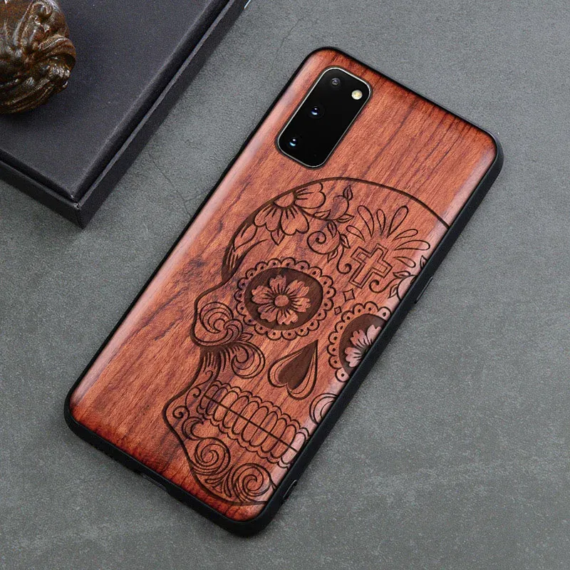 Color: Black, Material: tpu - Natural Wood Wooden TPU Case For Samsung Galaxy Note 20 Ultra S24 S23 S21 Ultra S20 FE S10 Plus Case Cover Phone Shell Skin Bag
