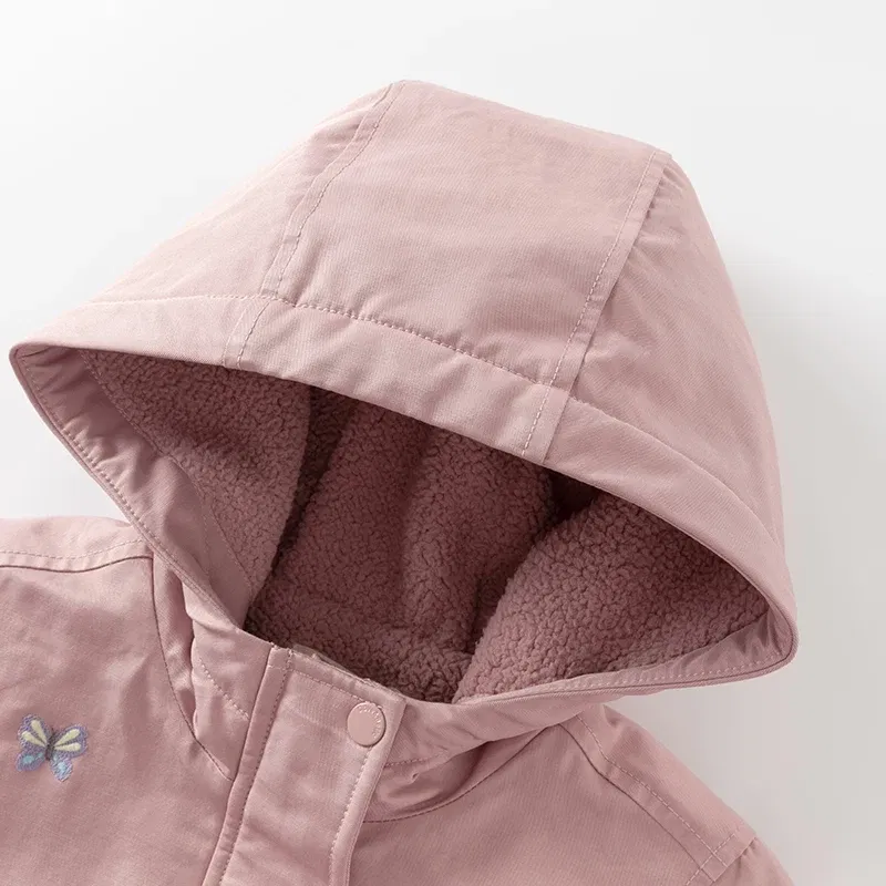 Color: PURPLE, Kid Size: 9 - Dave Bella Children Girls Baby Tops Outerwear 2024 Autumn Winter Thicken Hooded Zipper Gentle Baby Overcoat Outdoor DB4243880