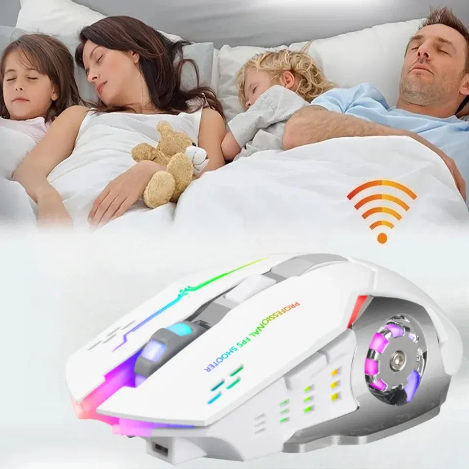 Color: Pink - Wireless Computer Gaming Mouse, Mice With LED Backlit, Ergonomic Gamer Mouse With 6 Silent Buttons, 3 Adjustable DPI for PC