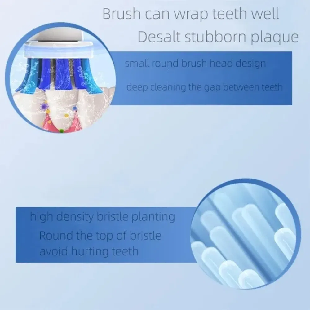 Color: green - 4PCS Dupont Bristle Electric Toothbrush Heads Whiten teeth/Daily Clean/Precison Cleaning/Soft Care Teeth Function For Oral B