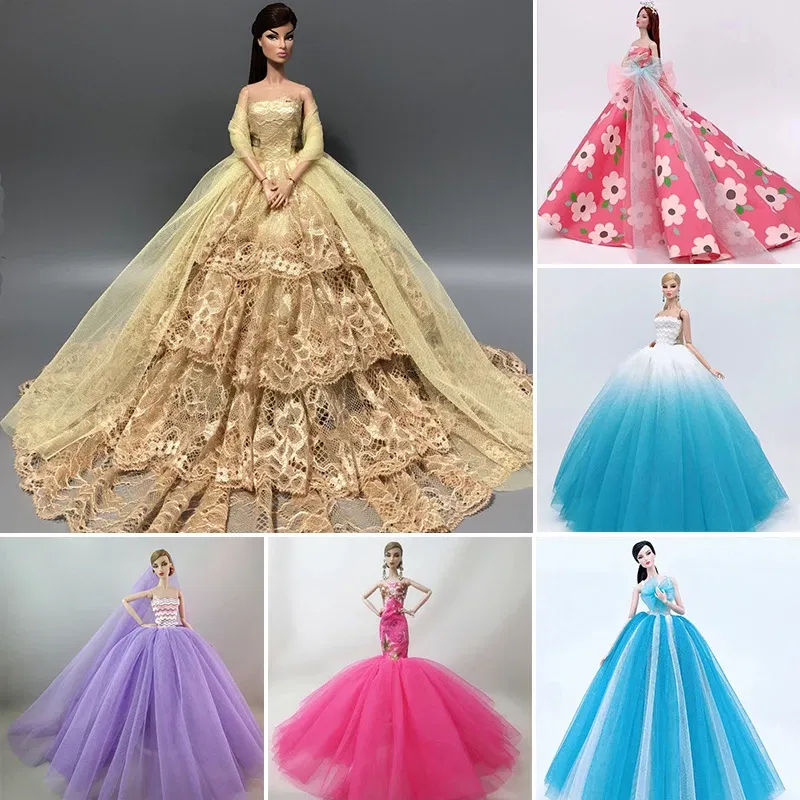 Color: green - for bride dress for barbie clothes 30 cm dresses gowns doll party dress clothing accessories outfit princess costume wedding