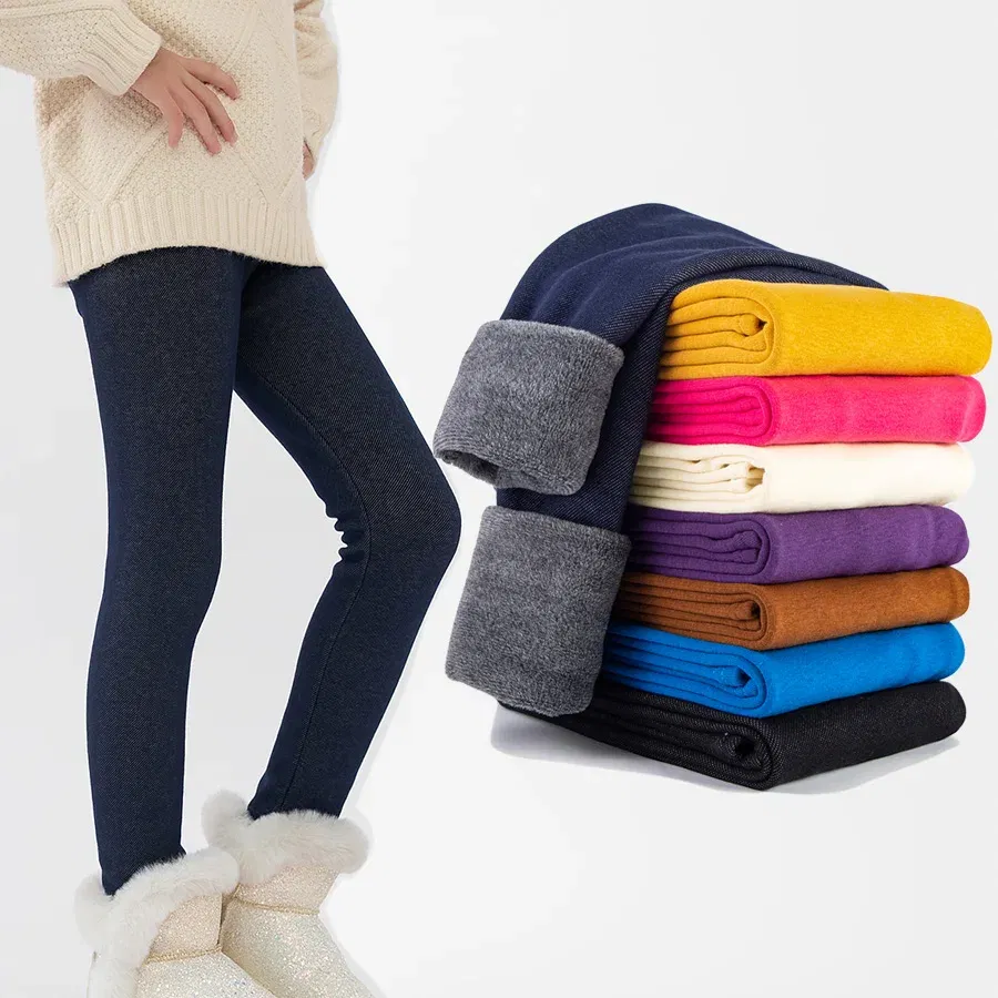 Color: black, Size: 92, Ships From: CHINA - SheeCute Girls Winter Warm Pants Kids Fleece Lined Leggings for 3-11 Years SCW7101