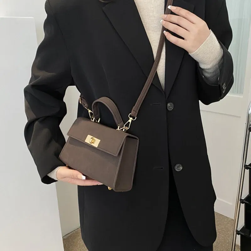 Color: Beige - 2023 New Fashion Shoulder Bag Plaid PU Leather Ladies Handbags Designer Crossbody Bags For Women