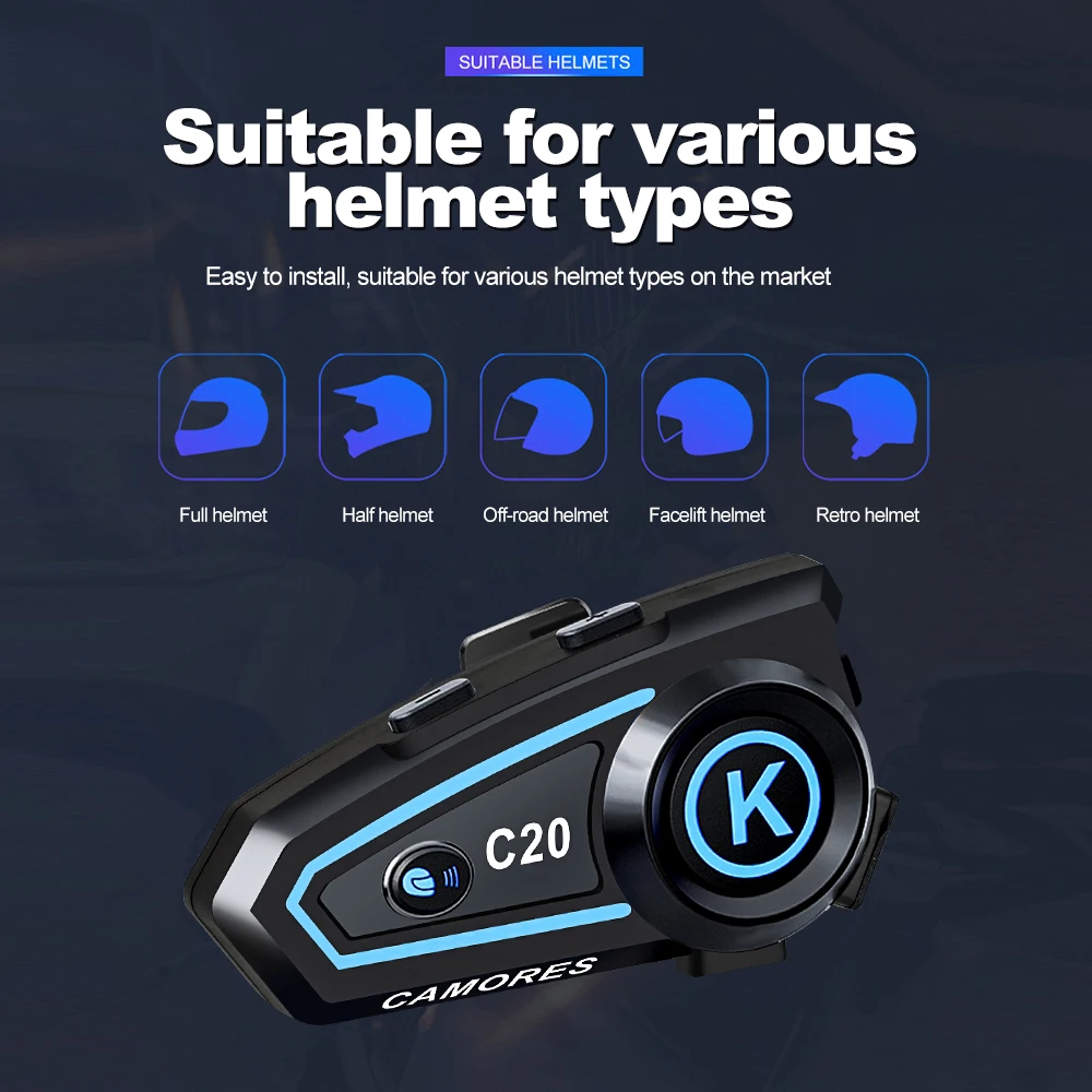 Color: Red - New Bluetooth Helmet Headset Hands-Free Calling Motorcycle Helmet Headset Ipx7 Bt5.3 Waterproof with Three-Color Ambient Light