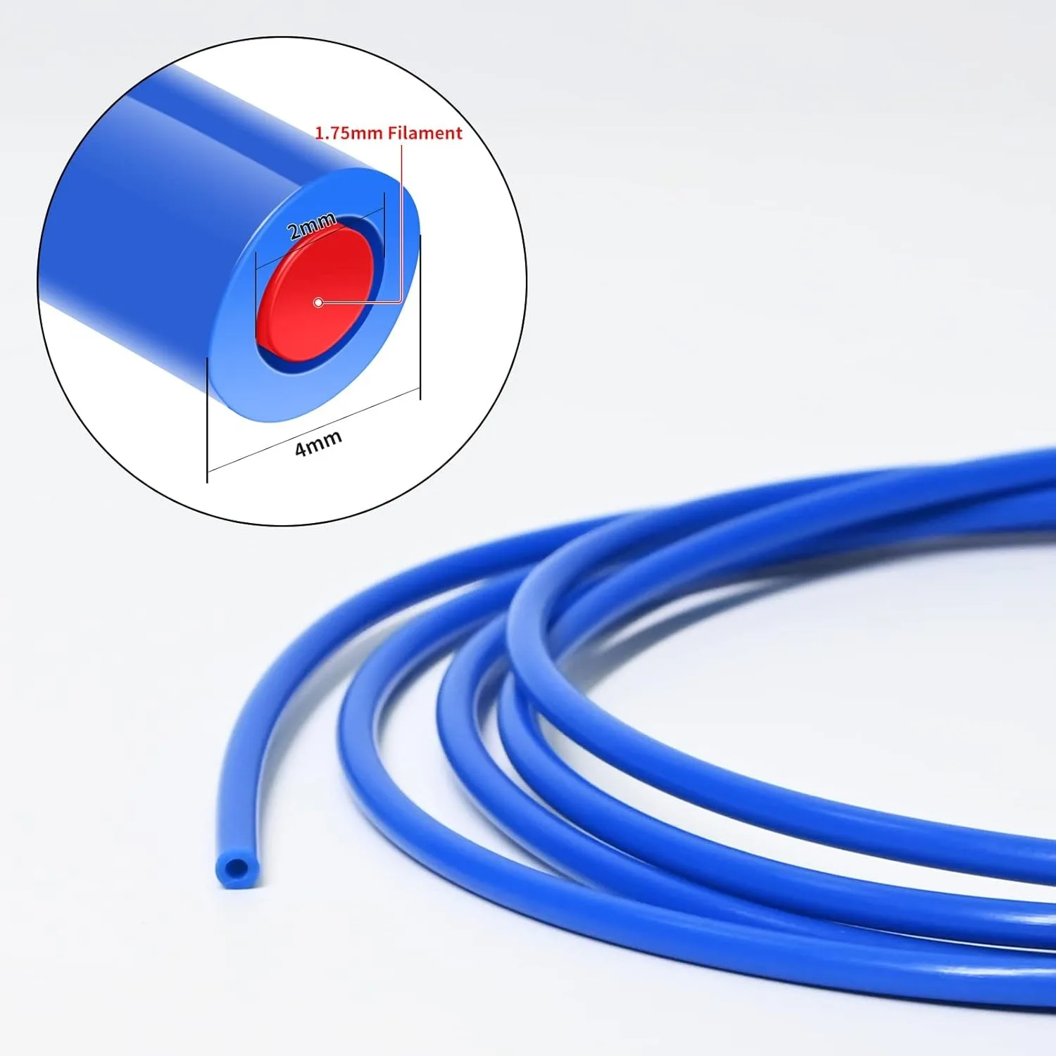 Color: black - Creality 1M 2M 3D Printer PTFE Tube Bowden Tubing Upgrades with 8x PC4-M6/PC4-M10 3D Printer Bowden Tube for 1.75mm Filament