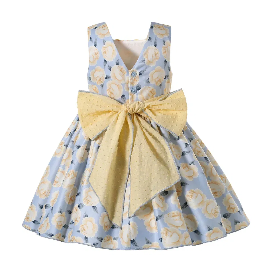 Color: Yellow, Kid Size: 12 - Pettigirl Mother Kids Baby Girls Summer Autumn Flower Bridesmaid Dresses for Children Princess Party Wedding Clothes 2368101214Y