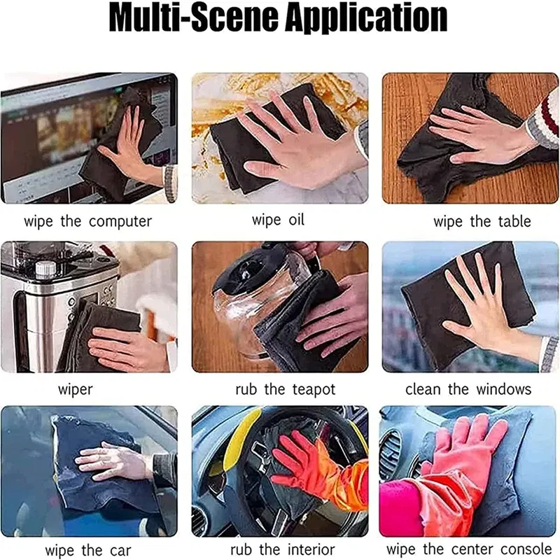 Color: Pink, Specification: 1, Ships From: CHINA - New Thickened Magic Cleaning Cloth Microfiber Glass Clean Towel Reusable Washable Lint-free Cleaning Rags for Kitchen Glass Car