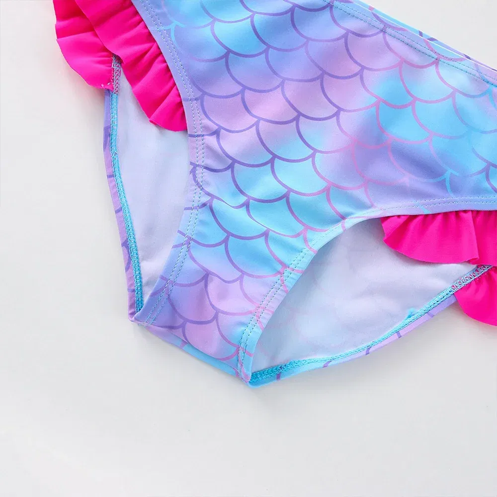 Color: Orange, Size: S - Lilo Stitch Girls Swimsuit One-Piece Bathing Suits Kids Wear Fashion Mermaid Fish Children's Dresses Summer Swimwear Beach Suit