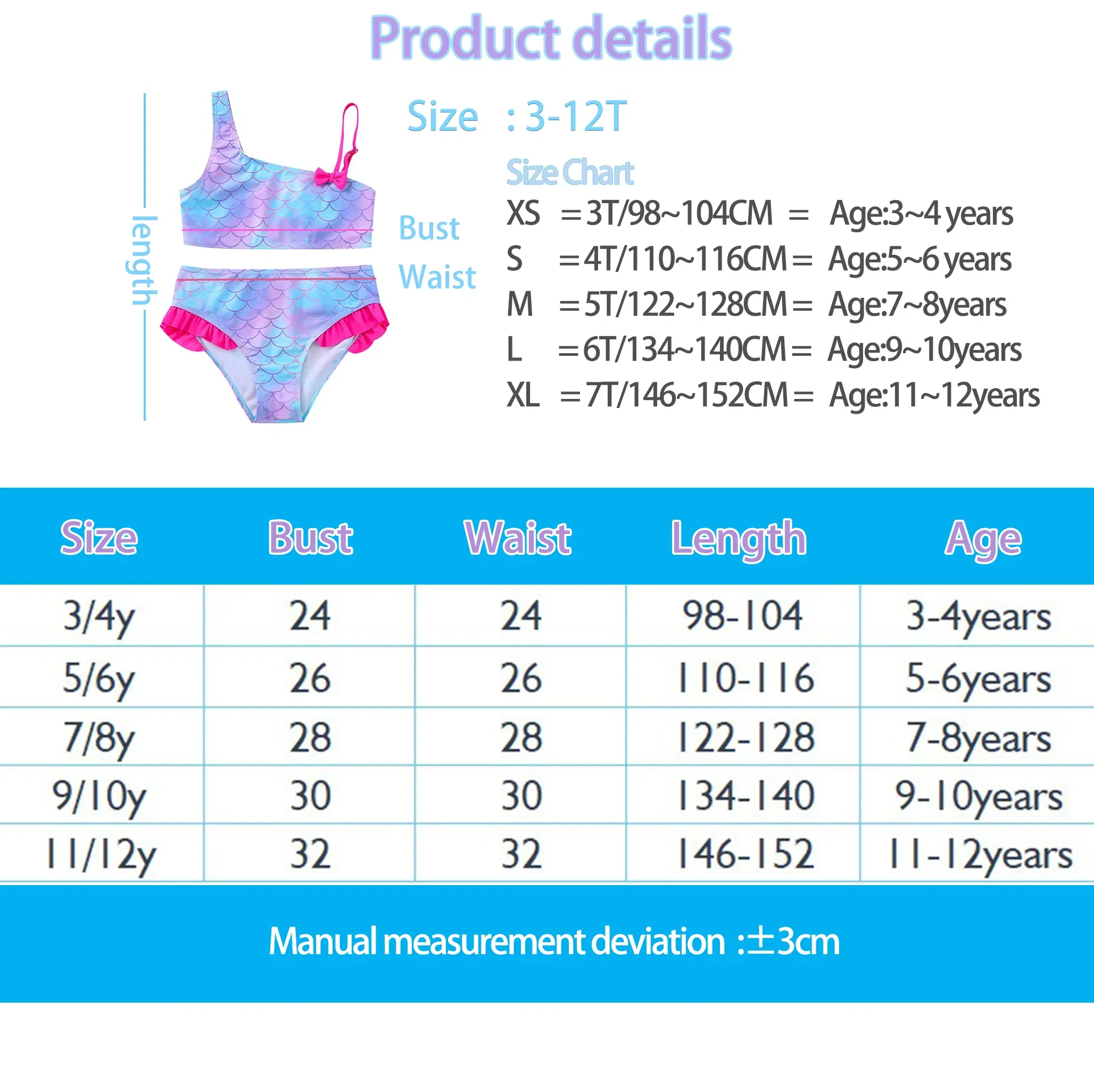 Color: Orange, Size: S - Lilo Stitch Girls Swimsuit One-Piece Bathing Suits Kids Wear Fashion Mermaid Fish Children's Dresses Summer Swimwear Beach Suit