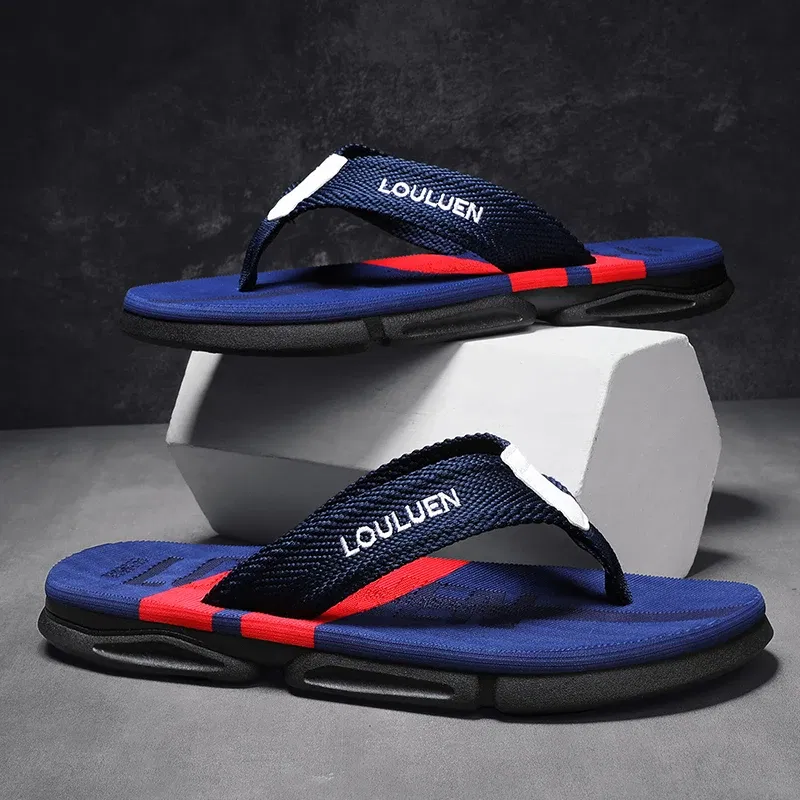 Color: black, Shoe Size: 43 - High Quality Men Flip Flops Summer Beach Slippers Men Fashion Casual Breathable Antiskid Beach Flip Flops Men Summer Outdoor
