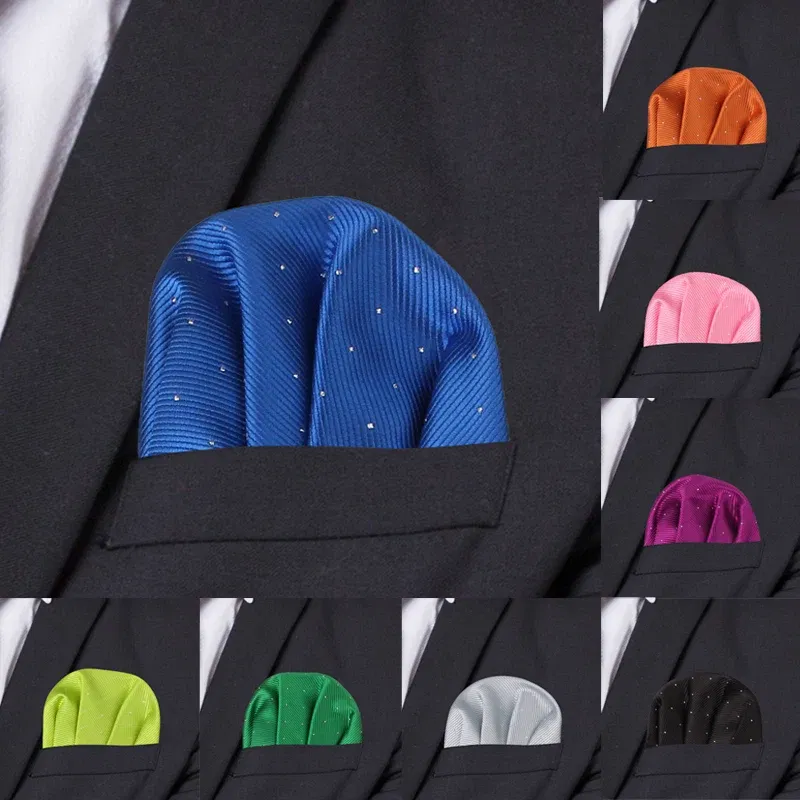 Color: Brown - Fashion Dots Suits Pocket Square For Men Business Chest Towel Hanky Gentlemen Hankies Classic Suit Napkin Mens Handkerchief