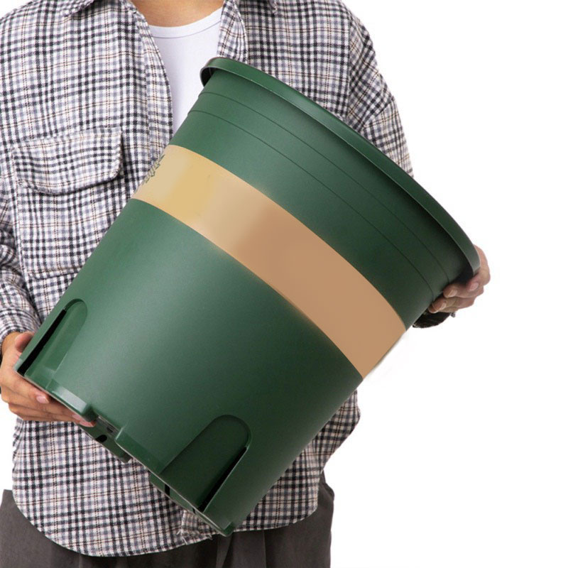 Color: Burgundy - Large Round Short Flower Pot Control Root Rose Pot Planting Seedling Thickening Plastic Flower Gallon Pot or Tray Potted Plants