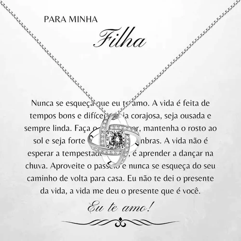 Metal color: Light Yellow Gold Color, Ships From: CHINA - Para Minha Filha Lucky Four-leaf Clover Necklace With Message Card And Black Gift Box