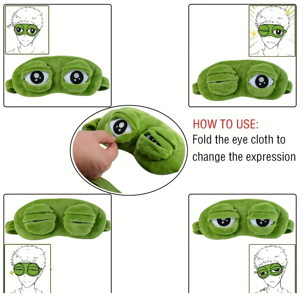 Color: Brown - 3D Frog Sleep Mask Natural Sleeping Eyeshade Women Men Creative Cartoon Soft Portable Blindfold Travel Office Eyepatch