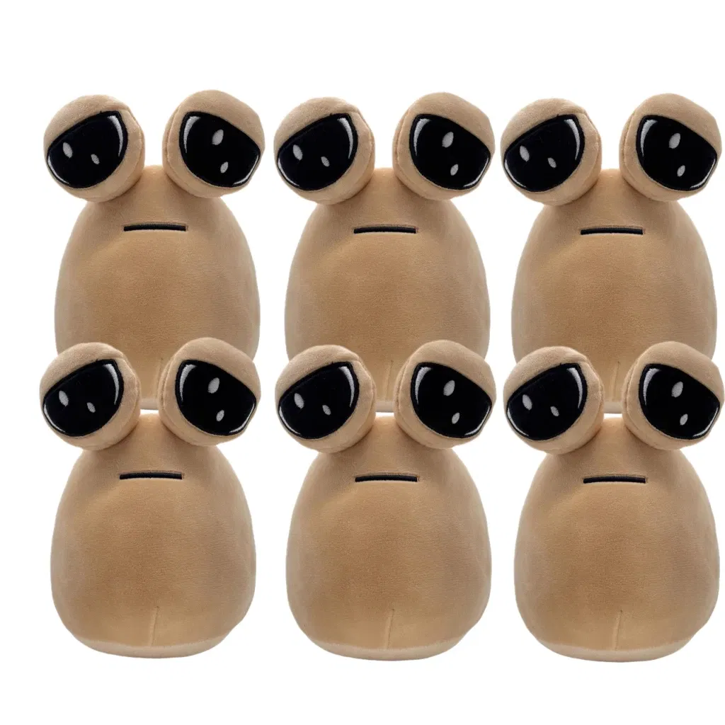 Color: green - 1-6Pcs 22Cm Anime Game The Maw My Pet Alien Pou Kawaii Cartoon Plush Toys Children Birthday Xmas Gifts