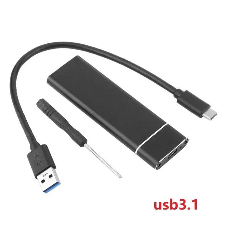 Color: black - Aluminum Alloy M.2 HDD Enclosure Case Hard Drive Box B-KEY External Hard Drive Box USB C Interface Support SATA & NVME Protocol