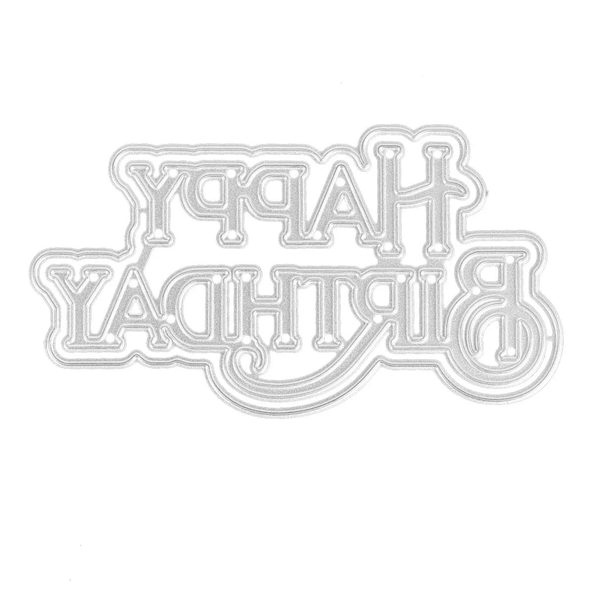 Color: Light Grey - Christmas Tree Happy Birthday Thank You 26 English Alphabet Metal Cutting Dies For DIY Scrapbooking Album Craft Cardmaking
