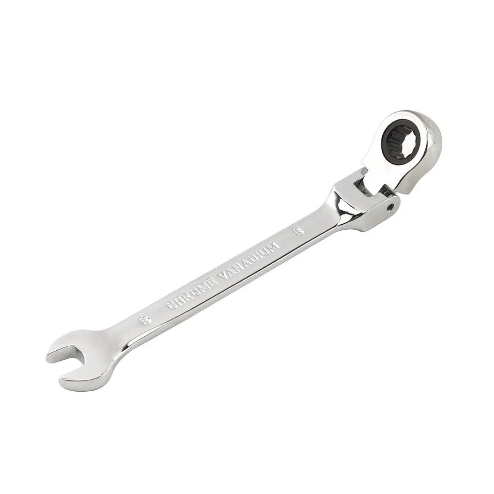Color: grey - 1pc Ratchet Wrench of Keys Spanner Hand Tool 72-Tooth Ratcheting Flexible Head Mirror Finish